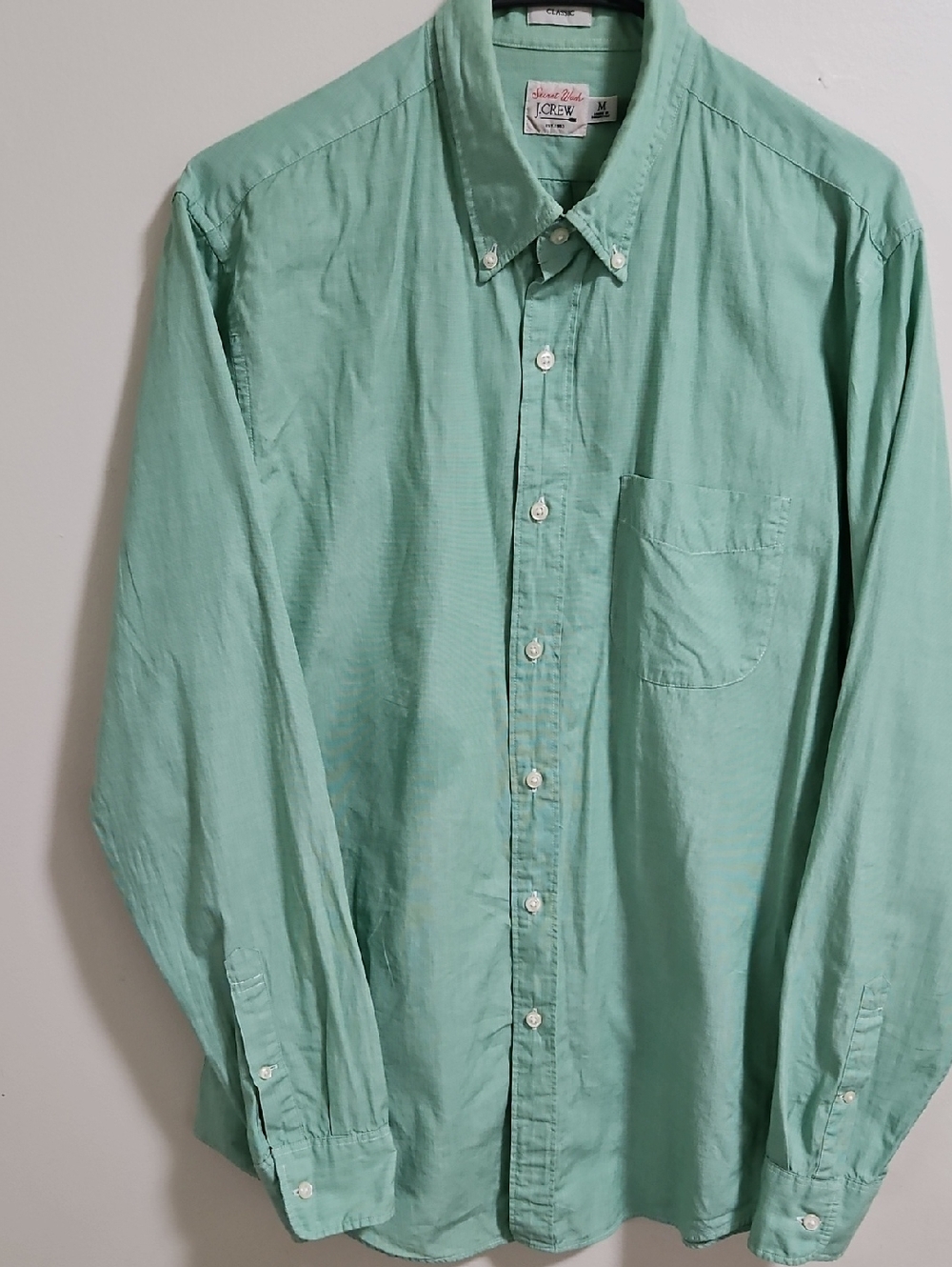 J. Crew Mint Green Long-Sleeve Button-Down Shirt